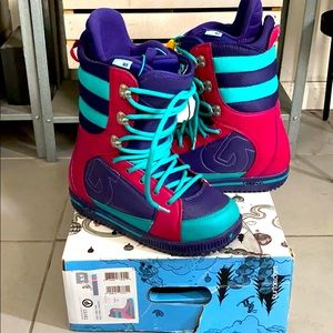 Burton Pink Blue Tryst Snowboard Boots 7.5